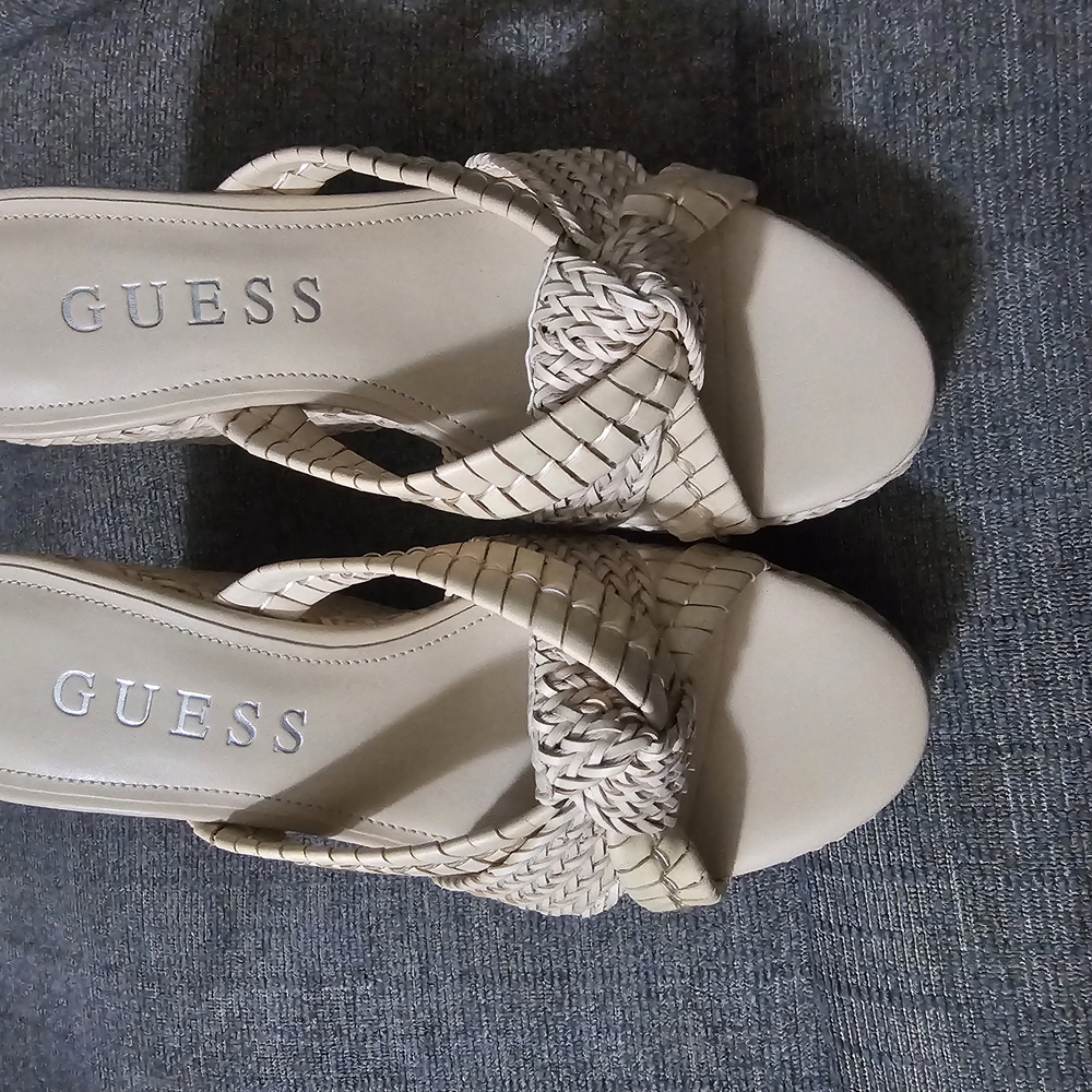 Guess Women's Cream Woven Sandals